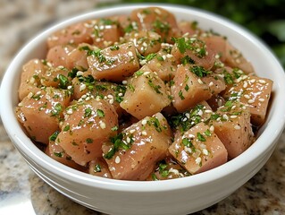 This delicious chicken dish features a flavorful stew of chicken and vegetables served with rice