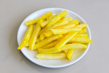 French fries Snack food crispy potato . Fast food or  snacks concept. Patates cips. Patates...
