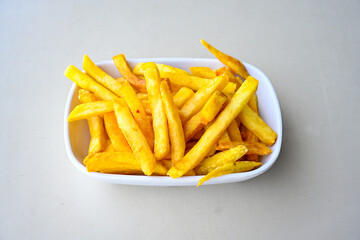 French fries Snack food crispy potato . Fast food or  snacks concept. Patates cips. Patates...