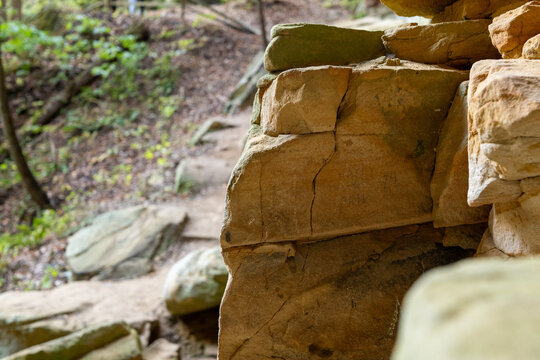 Fractured rock in the forest