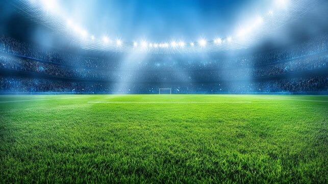 Football stadium with control panel and successful transaction elements