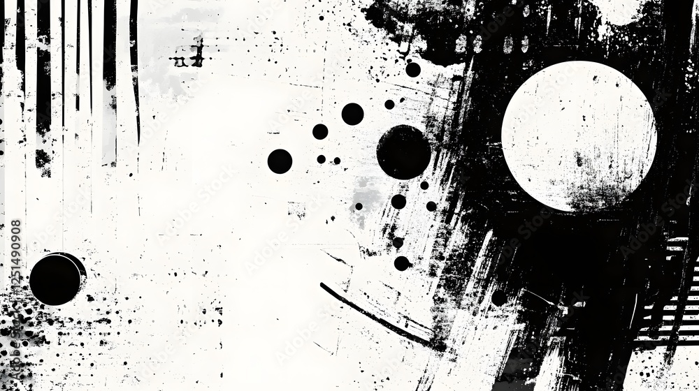 Aufkleber abstract monochrome geometric shapes digital composition with contrasting light and dark elements