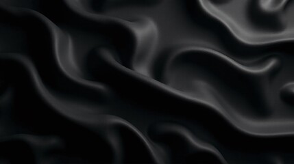 Fototapeta premium The image displays a textured, black, undulating surface resembling a leather or fabric material.