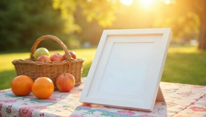 Sunny Picnic with Mockup Frame
