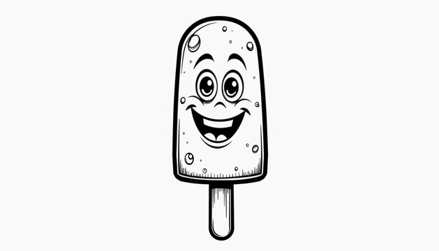 Smiling cartoon ice pop character