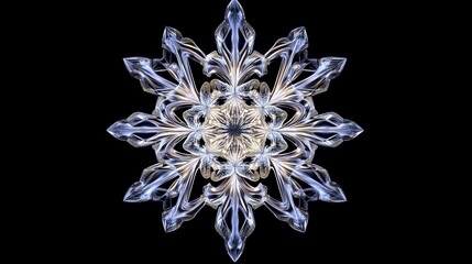 Close up of Ice Crystal Snowflakes