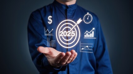 Fototapeta premium 2025 Business Goals: Planning & Strategy for Success