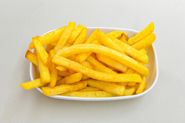French fries Snack food crispy potato . Fast food or  snacks concept. Patates cips. Patates kizartmasi.