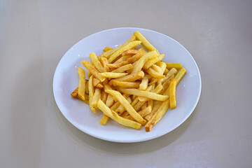 French fries Snack food crispy potato . Fast food or  snacks concept. Patates cips. Patates kizartmasi.