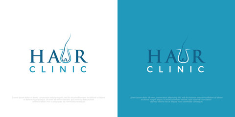 Hair care, clinic logo. Hair treatments icon and logo vector.