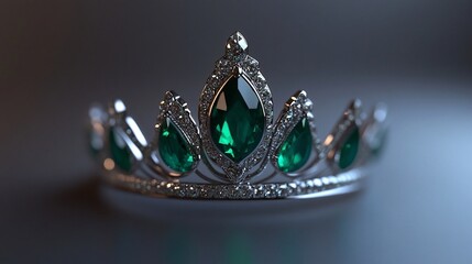 Elegant Emerald and Diamond Tiara: A Symbol of Royalty and Grace