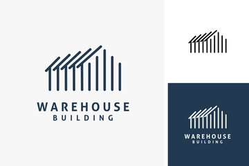Warehouse line art logo symbol icon design illustration