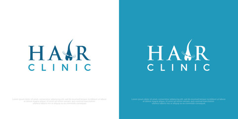 Hair care, clinic logo. Hair treatments icon and logo vector.