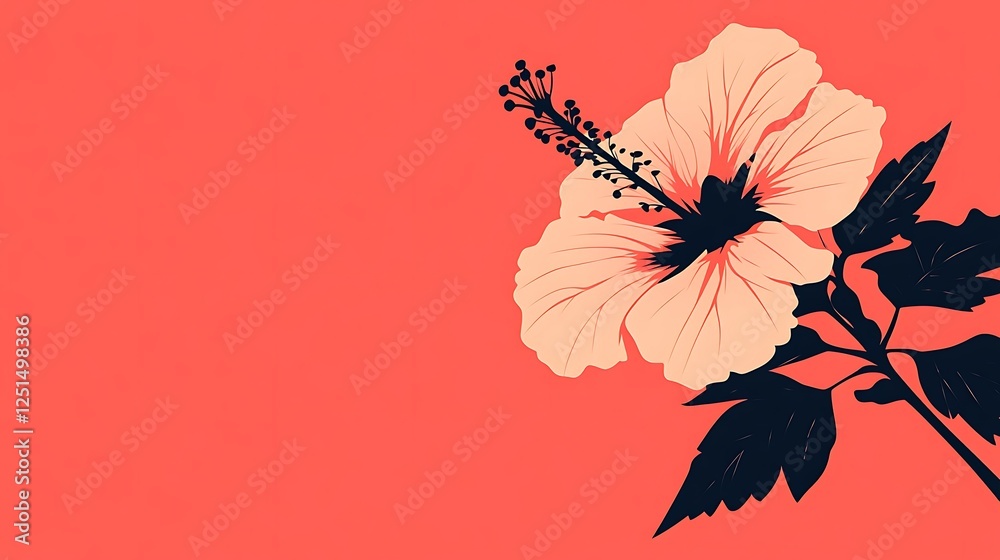 Aufkleber a vibrant abstract vector depiction of a hibiscus flower, perfect for design and artistic projects.