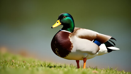 Obraz premium The Majestic Duck: Nature’s Graceful Swimmer and Quirky Wanderer