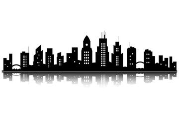Obraz premium black city city silhouette design architecture with arches and buildings