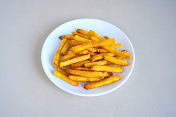 French fries Snack food crispy potato . Fast food or  snacks concept. Patates cips. Patates kizartmasi.