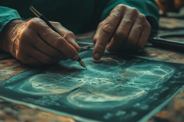 doctor analyizing x ray