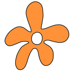 hand drawn leave and flower