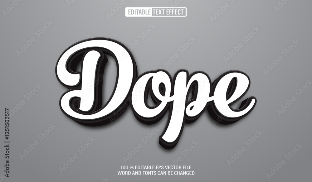 Poster editable 3d text style effect - dope text effect template