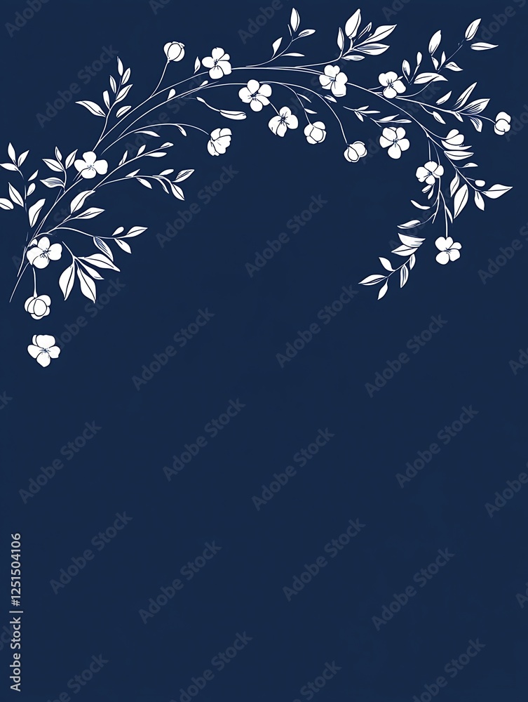 Poster modern floral vector frame design featuring soft curves and artistic elements, perfect for various c