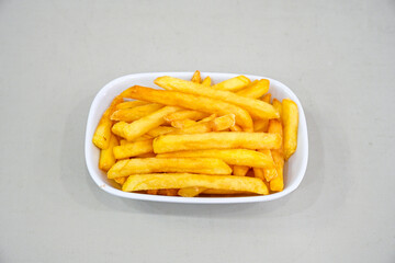 French fries Snack food crispy potato . Fast food or  snacks concept. Patates cips. Patates kizartmasi.