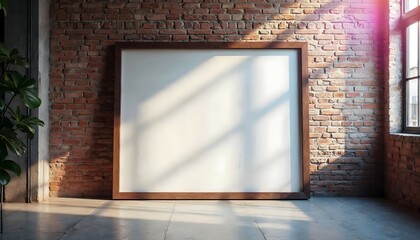 Brick Wall Frame Mockup Scene
