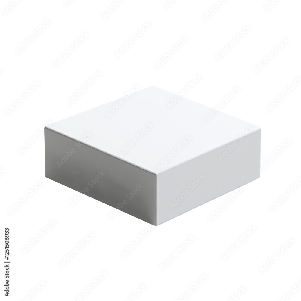 Poster abstract white cube floating on a dark backdrop, minimalist presentation