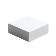 Fototapeta premium Abstract white cube floating on a dark backdrop, minimalist presentation
