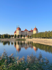 Moritzburg castle - Palace Baroque, surrounded by water. Saxony, Germany. General view