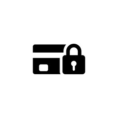 Security credit card icon black on white background