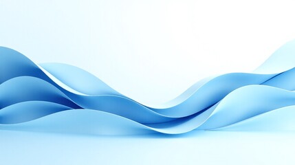 Obraz premium Abstract blue wave-like patterns against a neutral background.