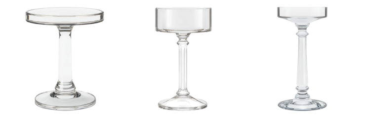 Elegant Glass Cake Stands for Display Purposes Isolated on transparent background