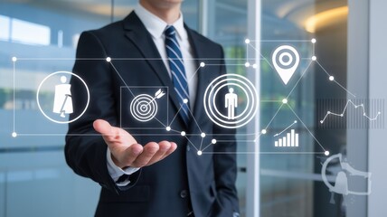 Businessman Presenting Digital Business Strategy