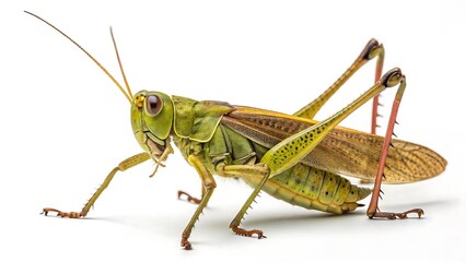 grasshopper on white background