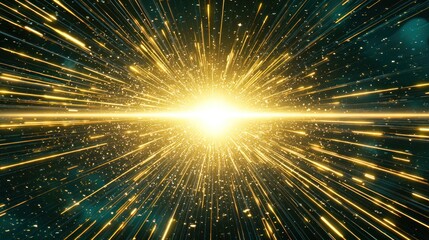 Abstract explosion, radial lines, bright center. Possible use in space, science fiction, or digital art