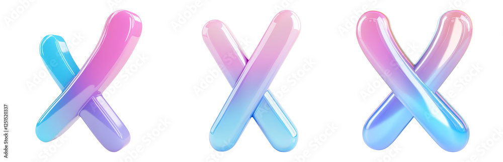 Wall mural abstract shapes with smooth curves isolated on transparent background