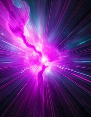 Fototapeta premium Vivid Purple Cosmic Explosion Nebula Light Speed