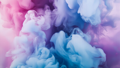 Fototapeta premium Colorful pastel-toned watercolor background texture with smoke, clouds, fog, and dust in shades of purple
