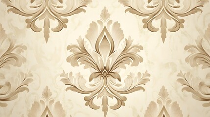 Beige damask pattern background with a vintage