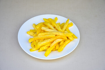 French fries Snack food crispy potato . Fast food or  snacks concept. Patates cips. Patates kizartmasi.
