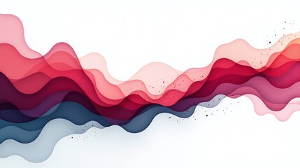 Obraz premium Abstract waves in shades of red and blue against a white background.