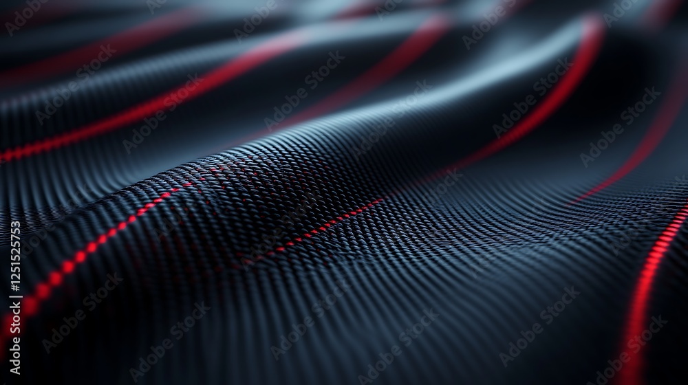 Wall mural glowing red hexagonal digital network