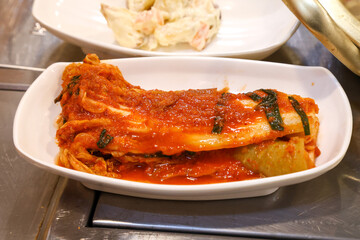korean traditional food. cabbage kimchi