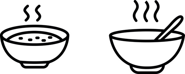 Warm Soup Icon – Minimalist Symbol Representing Hot, Comforting Soups for Home Cooking, Restaurants, and Healthy Eating