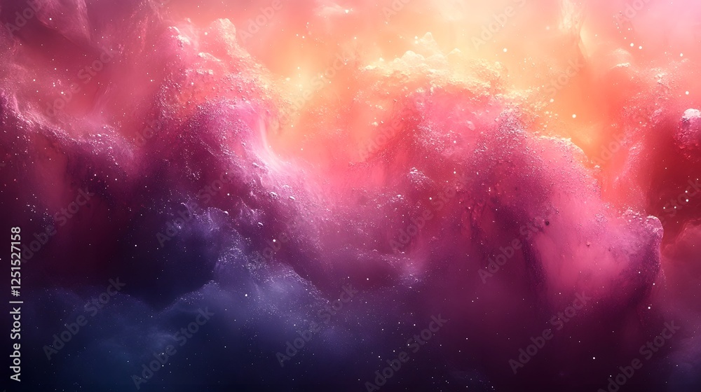 Aufkleber Mesmerizing Cosmic Swirls of Vibrant Interstellar Nebula and Galaxy Formations in Surreal Ethereal Space