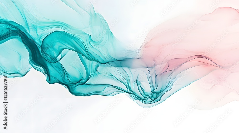 Poster Mesmerizing Fluid Waves of Ethereal Digital Art in Vibrant Gradient Hues