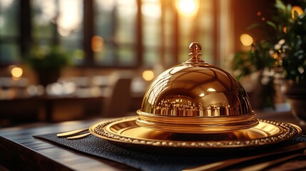 Golden Serving Cloche
