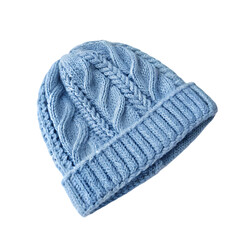 Cozy Cable Knit Beanie - Light Blue Winter Hat