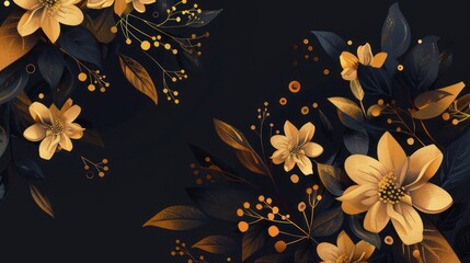Golden Floral Artwork